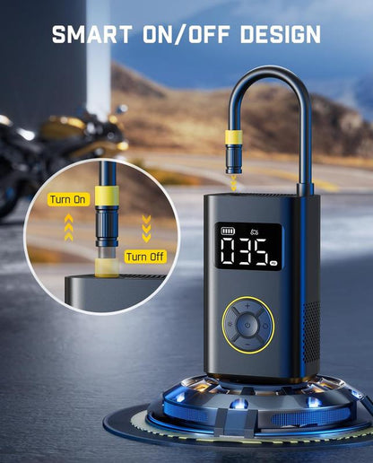 TireMaster Portable Tire Inflator – Smart ON/OFF Hose Design for Effortless Inflation Anywhere