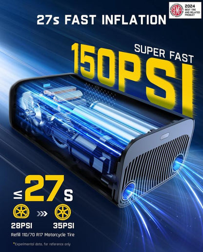 TireMaster Portable Tire Inflator – Smart ON/OFF Hose Design for Effortless Inflation Anywhere